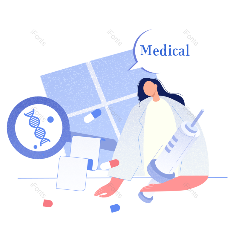 护士节图片,放大镜元素,医疗PNG,扁平免抠素材